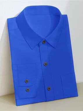 Men's Solid Royal Blue Dress Shirt - Modern Fit